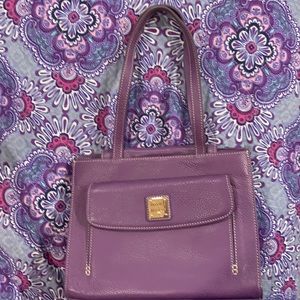 Purple pebble leather Dooney & Bourke shoulder bag